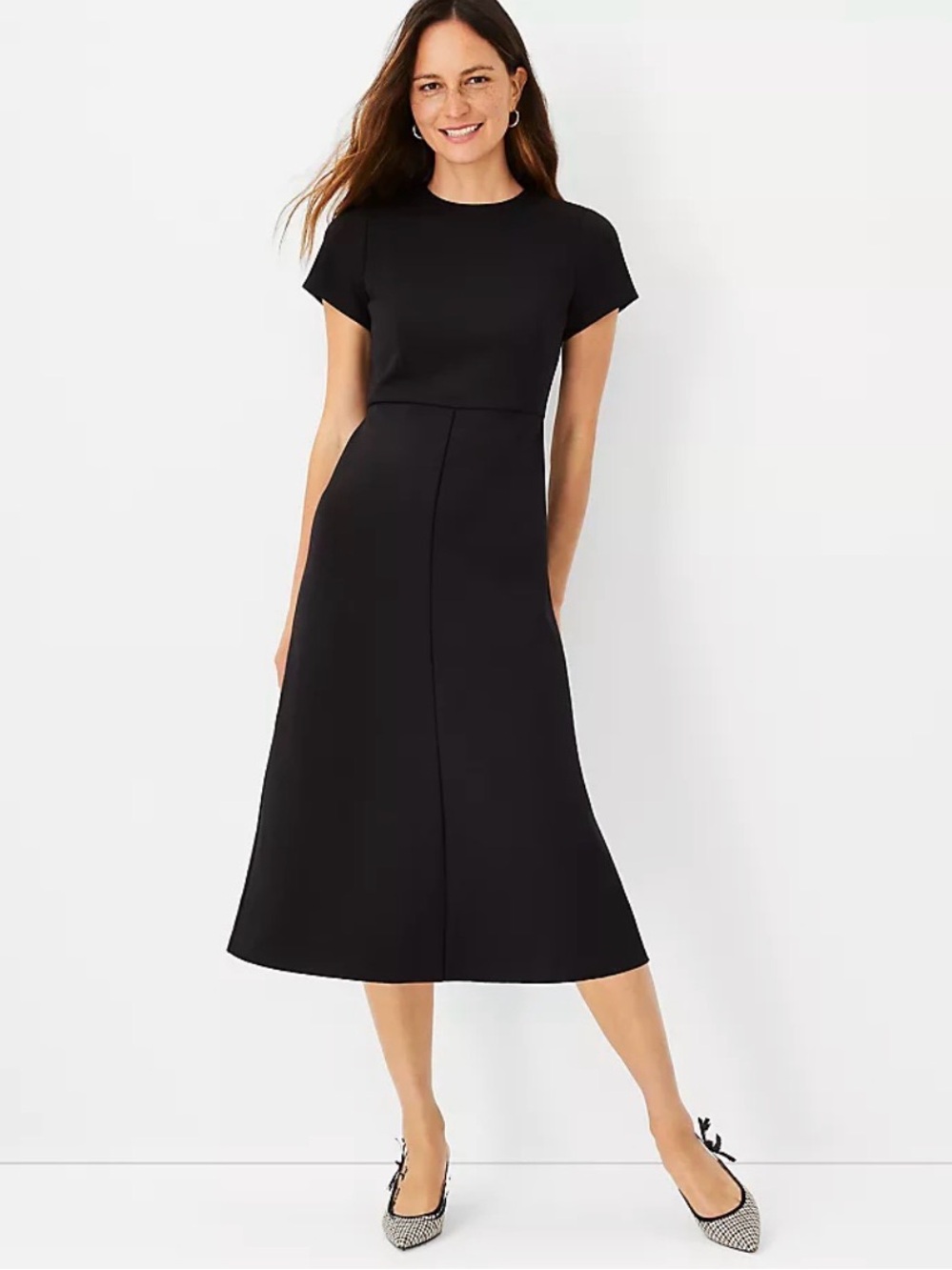 NWT Ann Taylor Midi Flare Dress in Double Knit